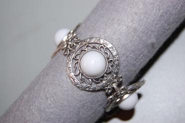 Pulsera blanca y plata Odisa