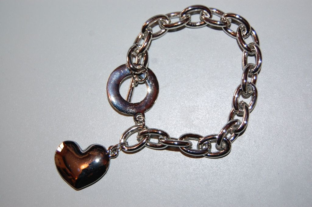 Pulsera corazón plata