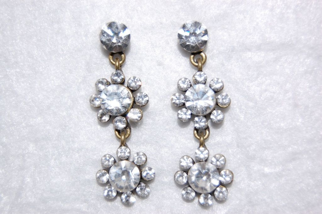 Pendientes dos flores de diamantes