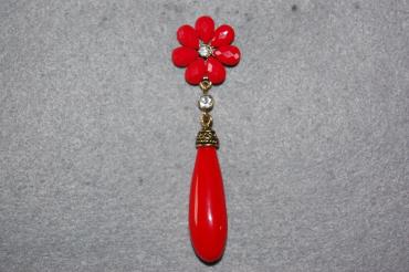 Pendiente rojo María flor