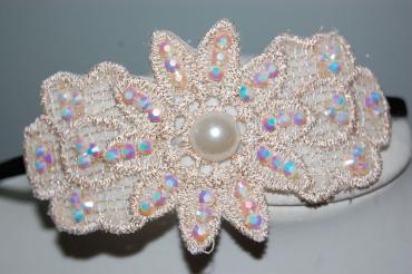 Diadema perla pasamanería