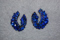 Earrings Lina shiny peacock blue