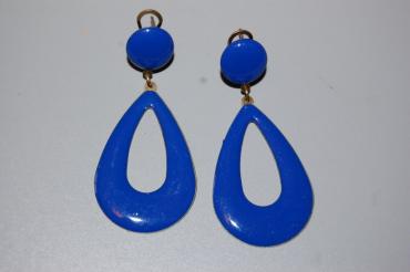 Blue metal Teardrop earring