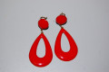 Red metal pendant Teardrop