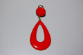 Red metal pendant Teardrop