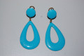 Earring Teardrop turquoise metal