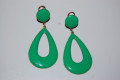 Green metal Teardrop earring