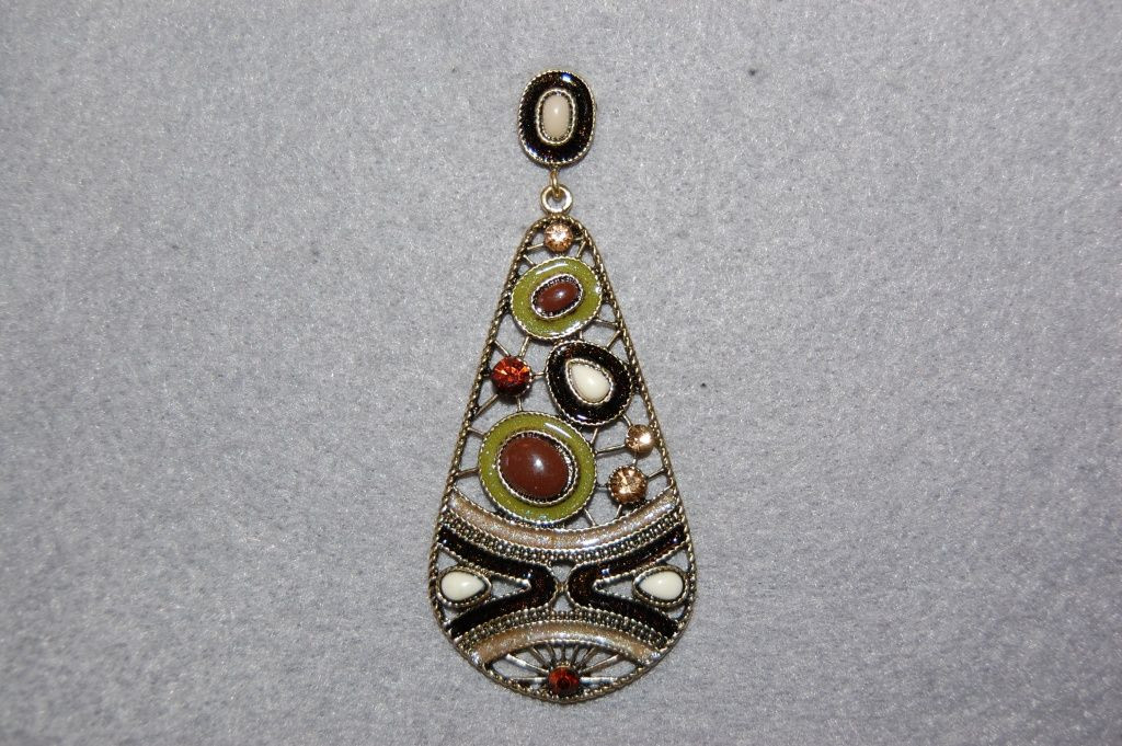 Pendientes Azahares marrón y verde