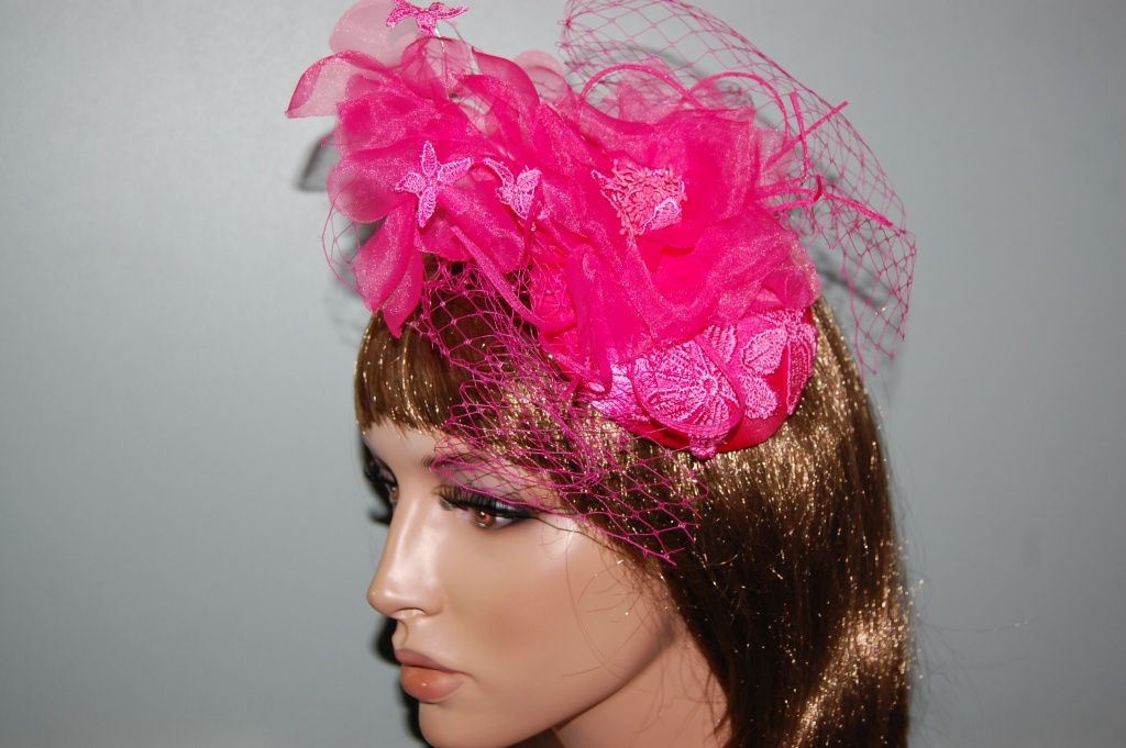 Fuchsia rhinestone headpiece