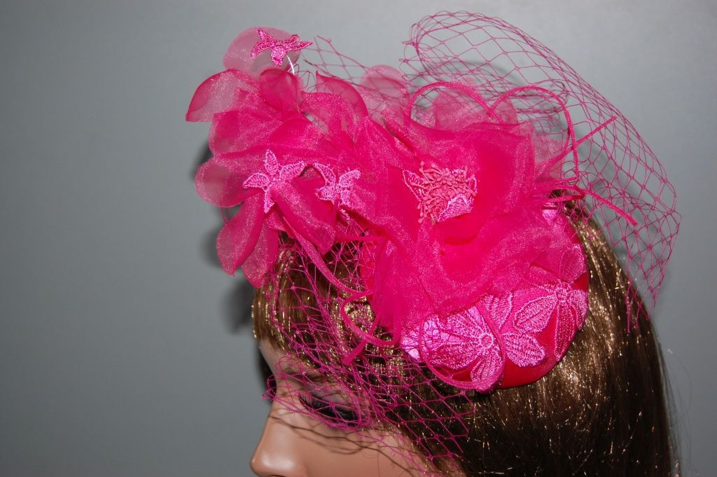 Fuchsia rhinestone headpiece