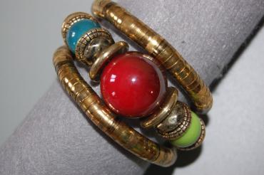 Pulsera Horus roja y dorada