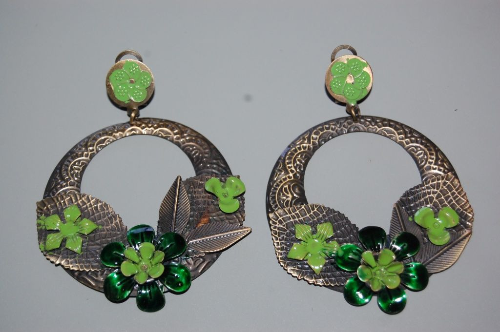 Pendientes Rocío metal verde