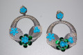 Dew earrings turquoise metal
