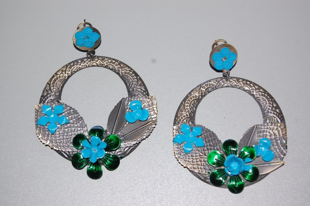 Pendientes Rocío metal turquesa