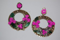 Dew earrings pink metal
