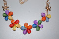 Golden spring flowers necklace