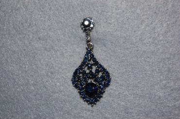 Dark blue dahlia earrings