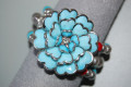 Pulsera gran flor turquesa