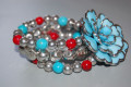 Pulsera gran flor turquesa