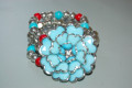 Pulsera gran flor turquesa