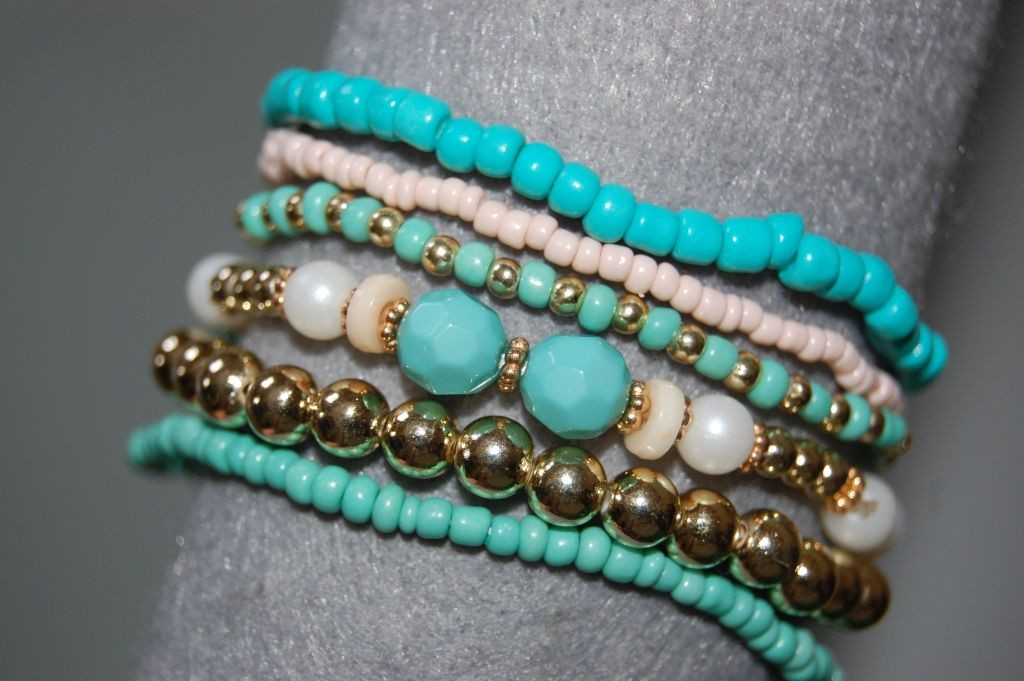 Conjunto pulseras Mar turquesa