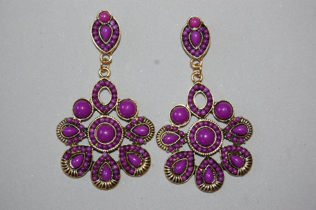 Earrings Marisol purple flower