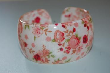 Pulsera cien flores blanco y rosa