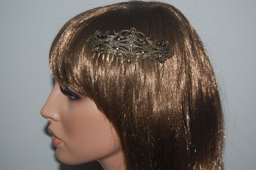 Angeles comb tiara old gold