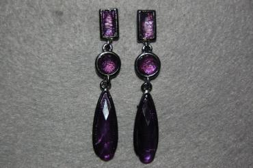 Long purple earrings