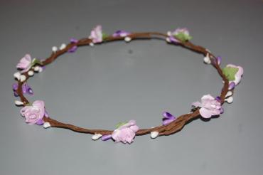 Headband flower ceremony lila