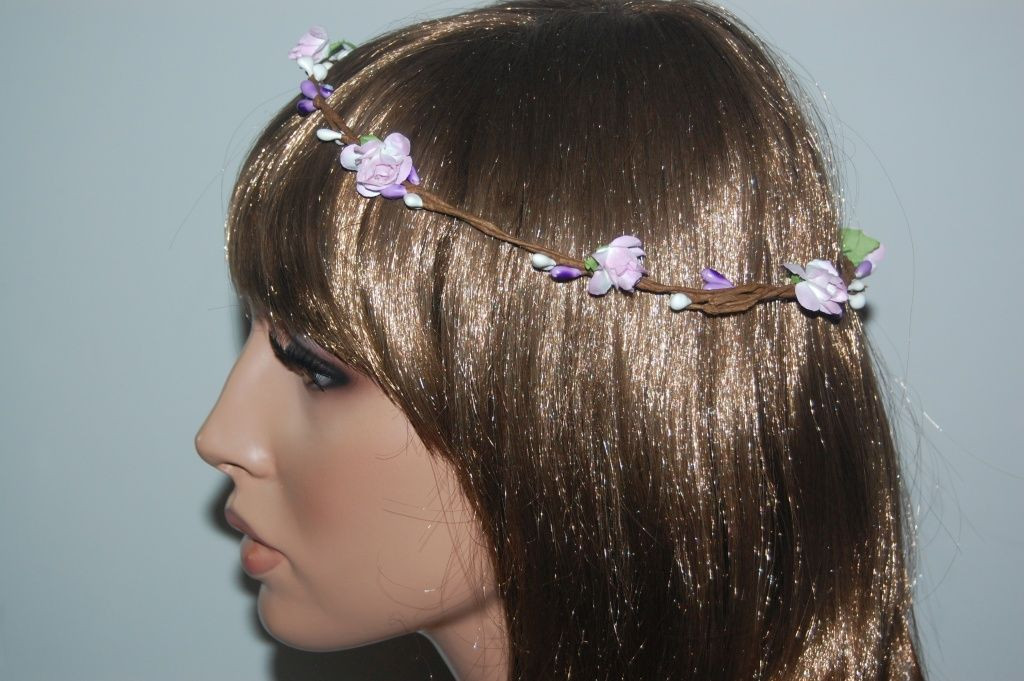 Headband flower ceremony lila