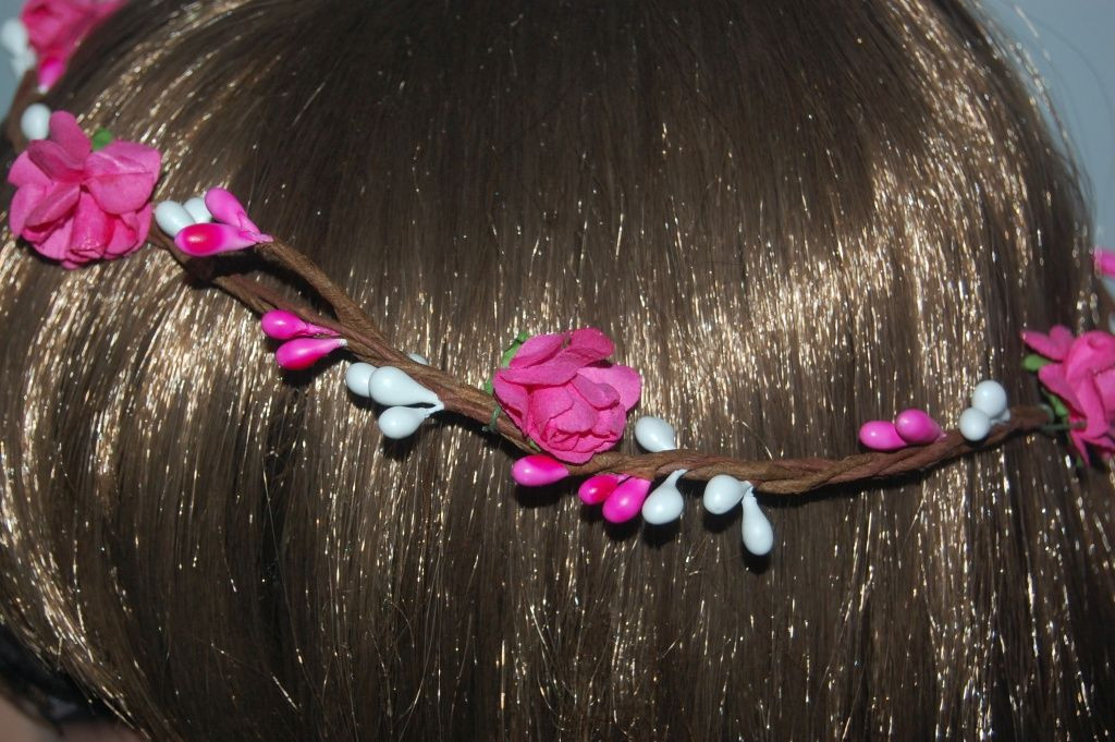 Flowers ceremony Fuchsia headband