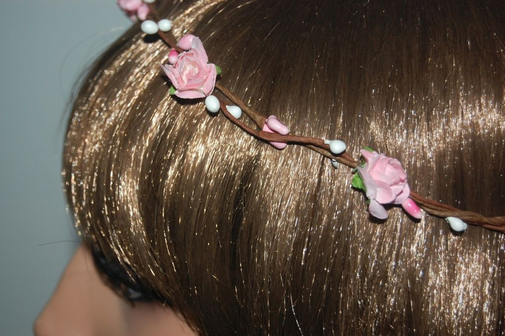 Headband Flower Pink ceremony