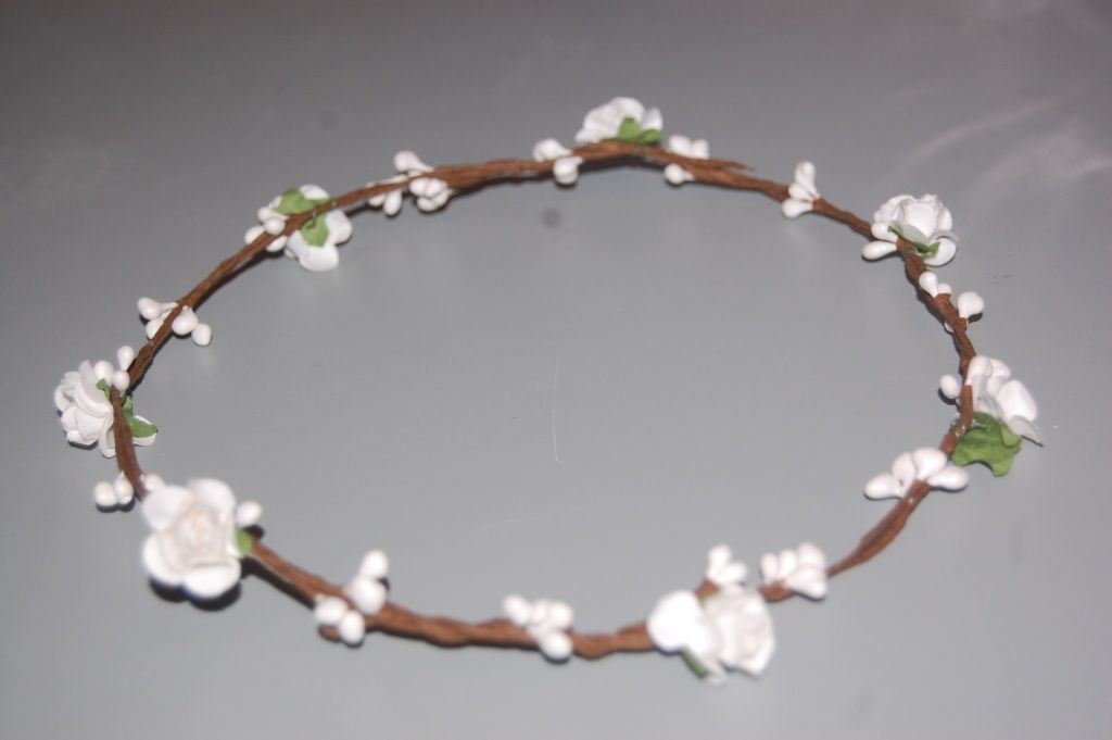 Headband flower white ceremony