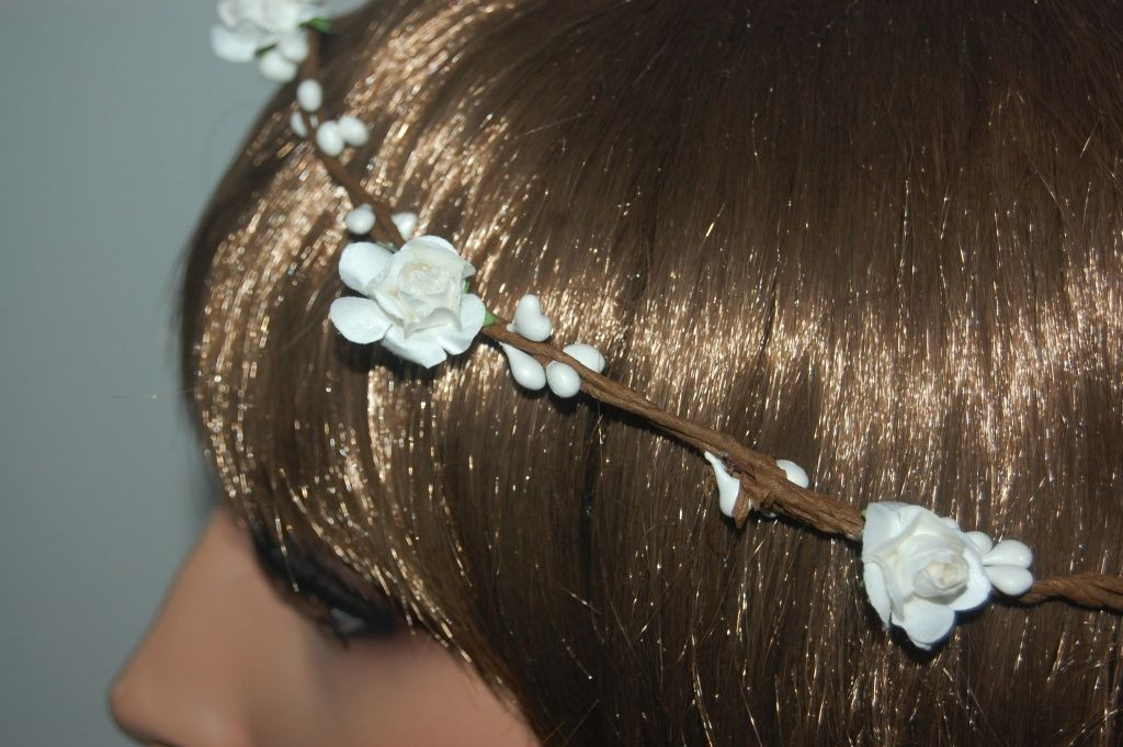 Headband flower white ceremony
