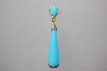 Turquoise coral gold earrings