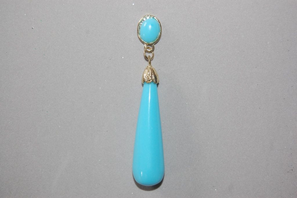 Turquoise coral gold earrings