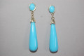 Turquoise coral gold earrings