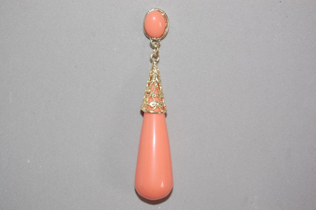 Coral earrings coral light