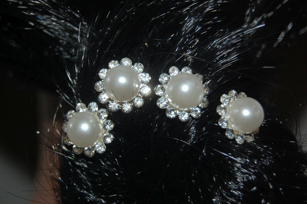 4 forks set pearls and glitter