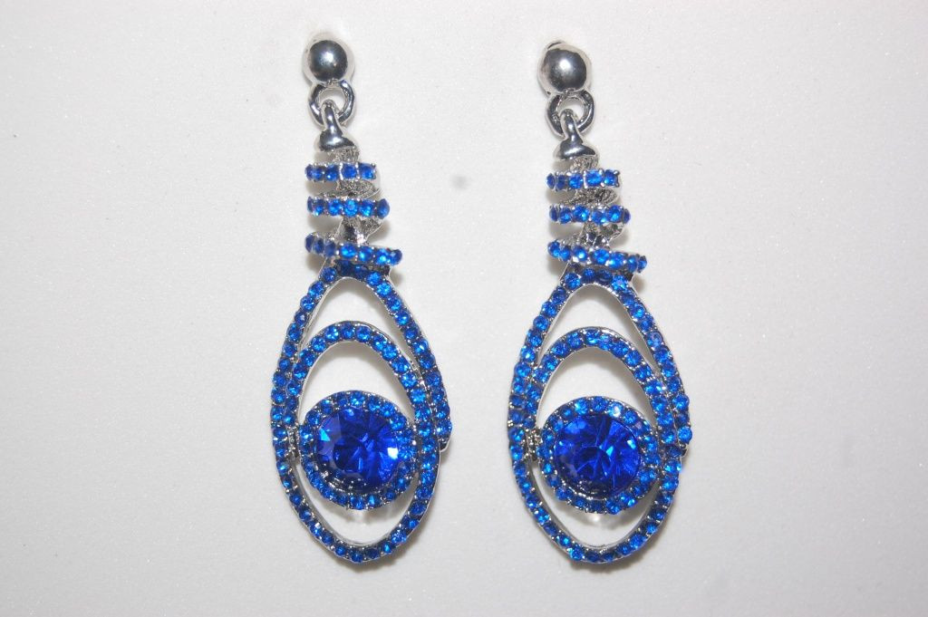 Big Blue storm Peacock earrings