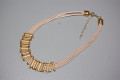 Nude beaded gold necklace