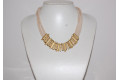 Nude beaded gold necklace