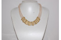 Nude beaded gold necklace