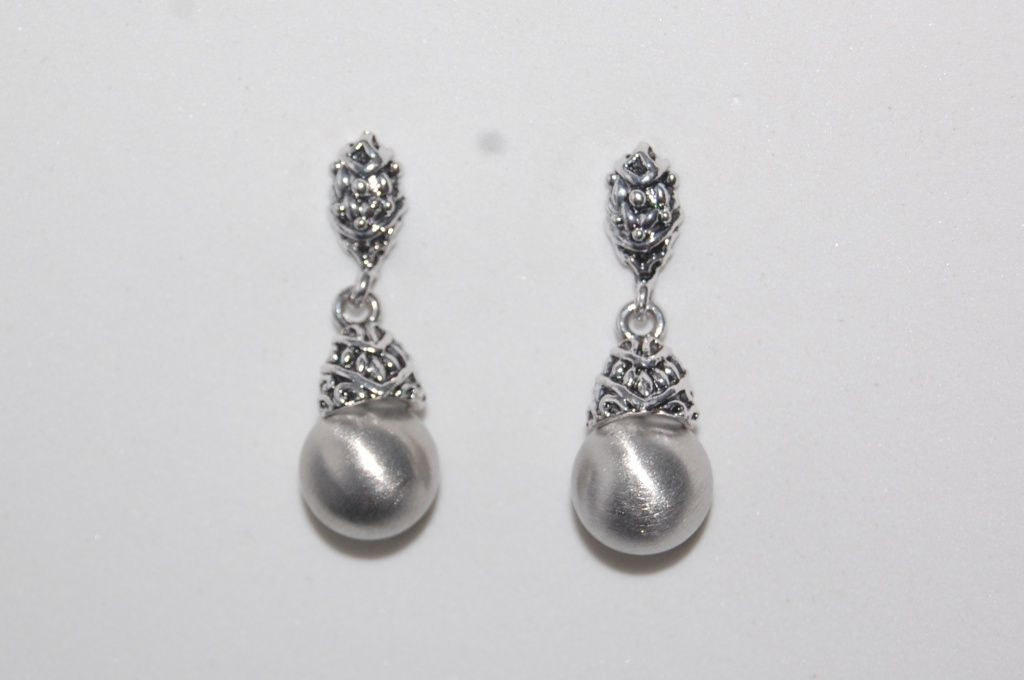 Pendientes Alondra perla gris