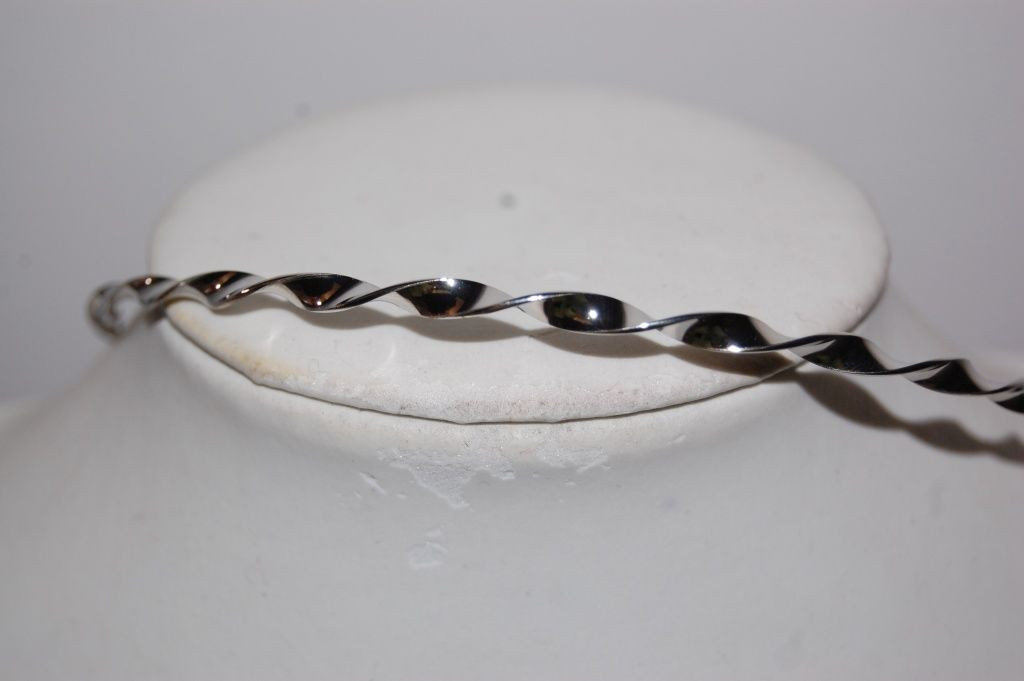 Curly metal headband silver