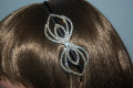 White shiny gold tie headband